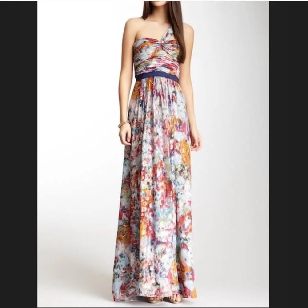 BCBG Maxazria Multicolored Rainbow Formal Dress 0